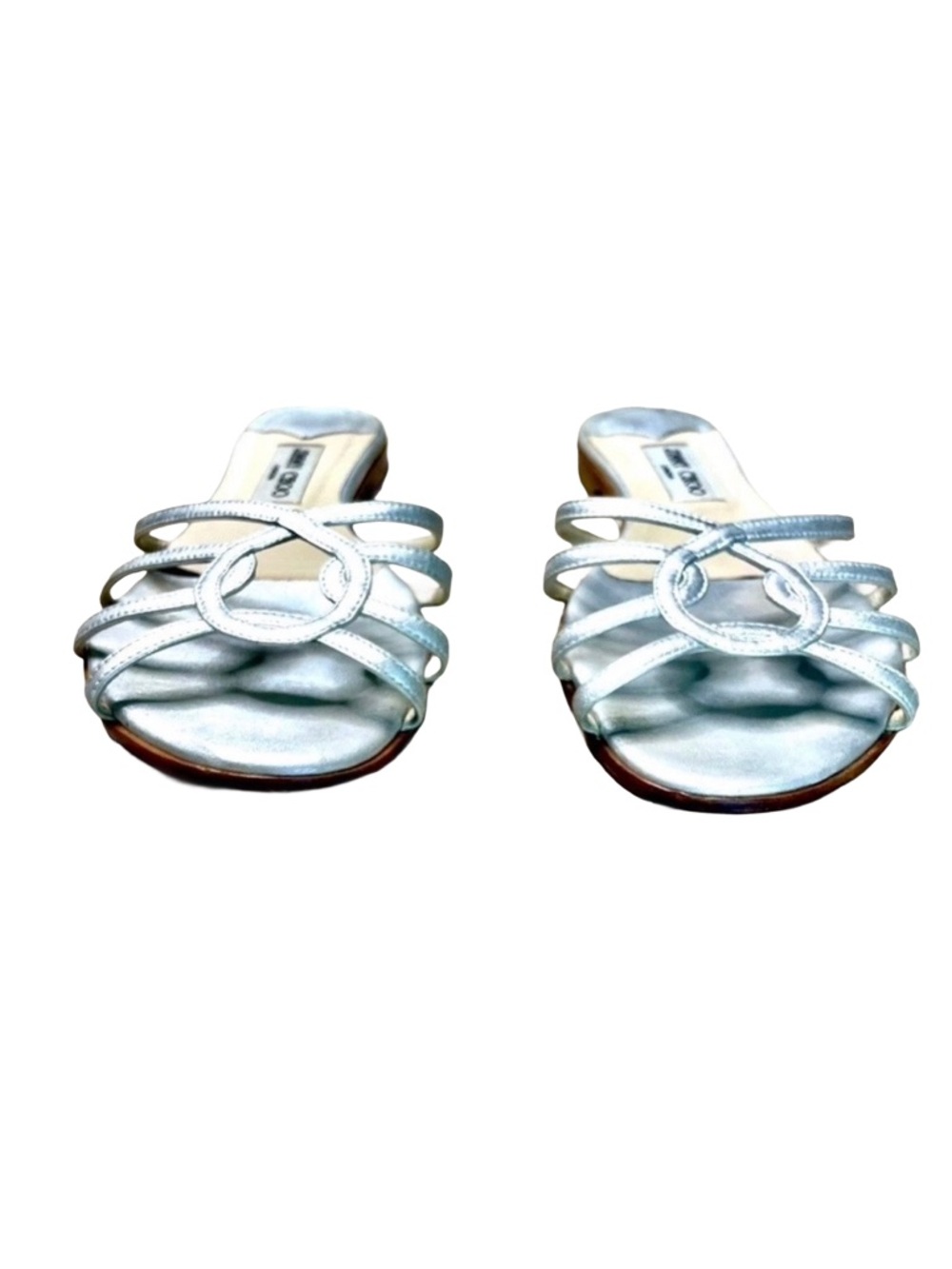 Jimmy Choo Rocco Silver Metallic Flat Slide Sandals EU 41 - Picture 6 of 10